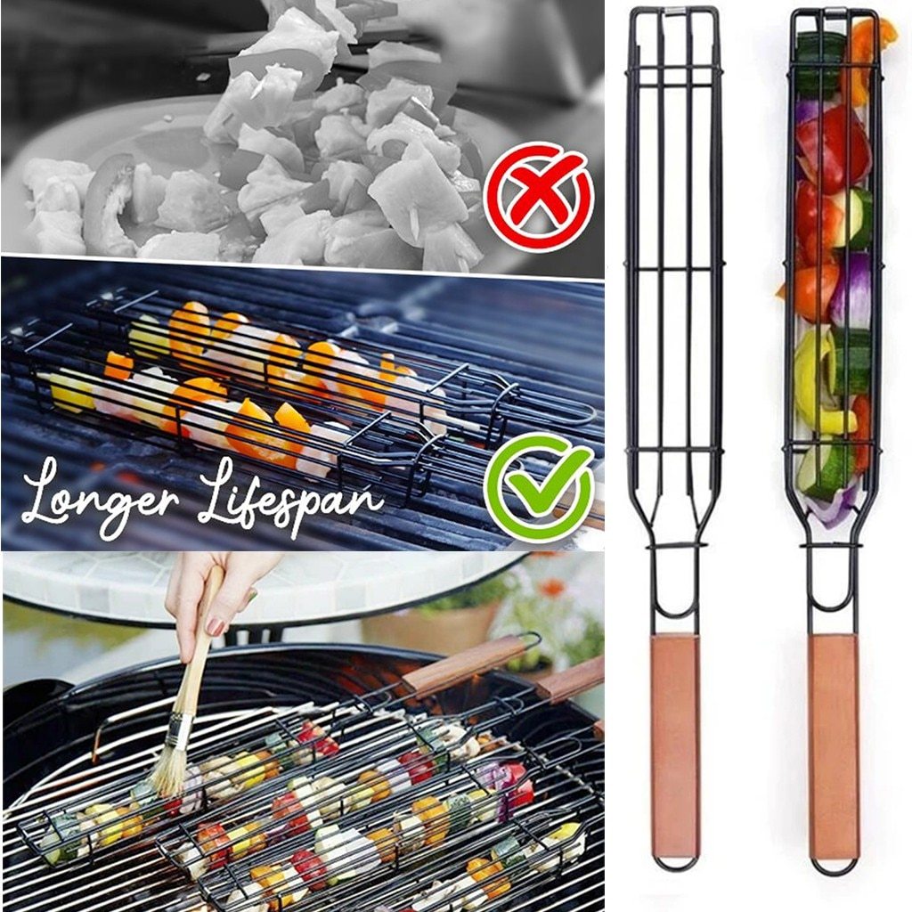Portable BBQ Grilling Basket Stainless Steel.