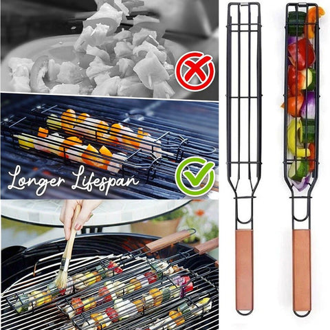 Image of Portable BBQ Grilling Basket Stainless Steel.