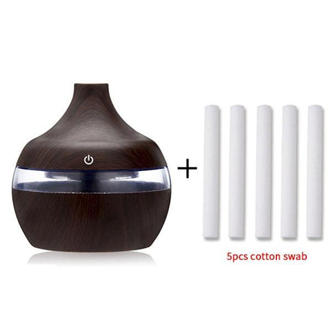 Image of Aroma Oil Diffuser Ultrasonic Wood Grain Air Humidifier.