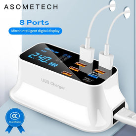 8 Ports Quick Charge 3.0 Led Display USB Charger.