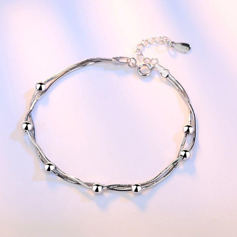 Image of NEHZY 925 Stamp Sterling silver retro square simple bracelet.