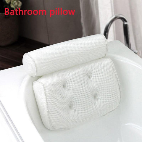 Image of 3D Mesh Bath Pillow Soft Waterproof SPA Headrest Bathtub Pillow.