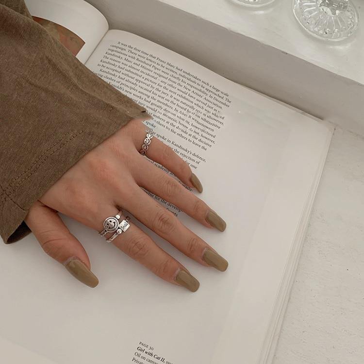 Vintage Smiling Face Finger Rings.