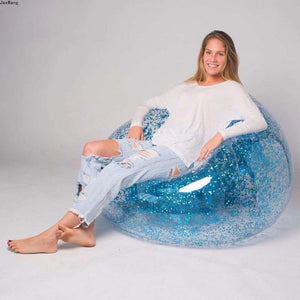 Transparent Shiny Inflatable Sofa.