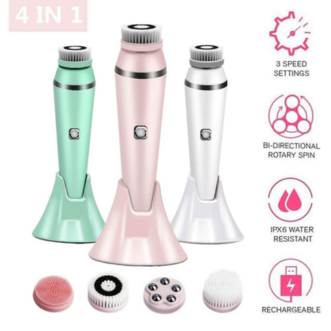 Image of 4 IN 1 Electric Face Deep Cleansing Brush Spin Pore Cleaner.