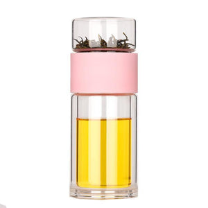 Tea Infuser Filter Double Wall Glass Sport Water Portable High-temperature Transparent.