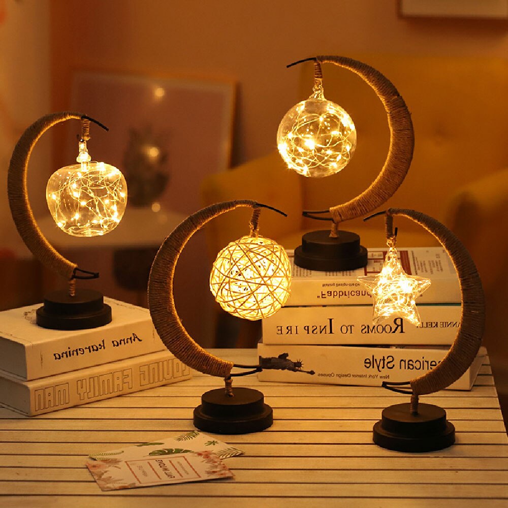 LED Hand Made Moon Stars Gift Lamp Sleeping Light