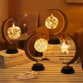 LED Hand Made Moon Stars Gift Lamp Sleeping Light