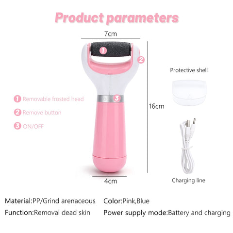 Image of Portable Electric Foot Heel Care Tool Pedicure.