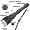 XHP160 16-Core Powerful Flashlight Torch USB Rechargeable LED Flash Light.