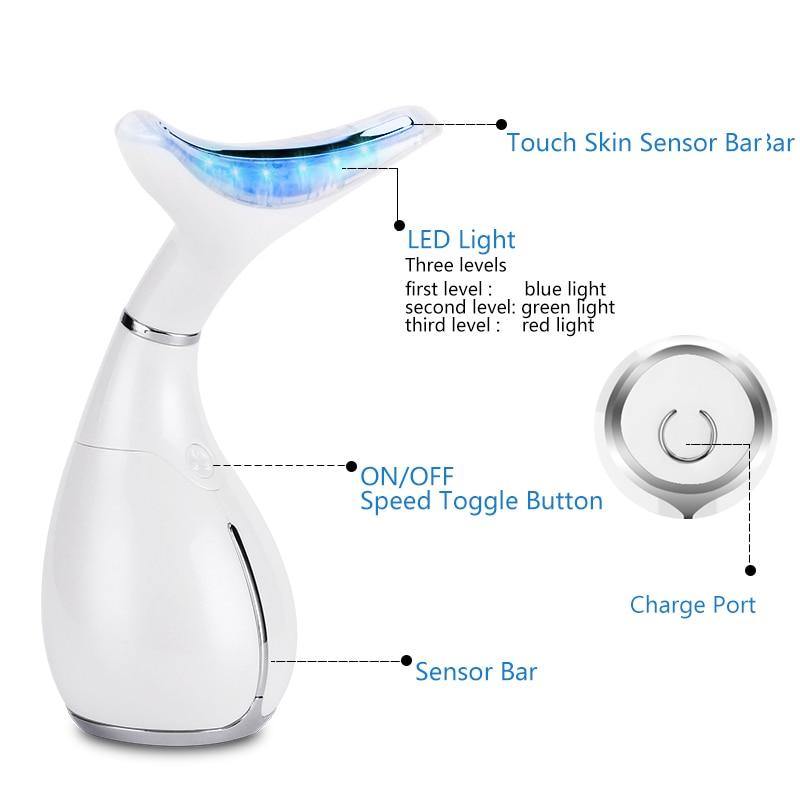 LED Photon Therapy Neck and Face Lifting Massager.