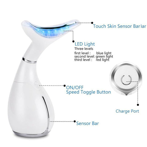 Image of LED Photon Therapy Neck and Face Lifting Massager.