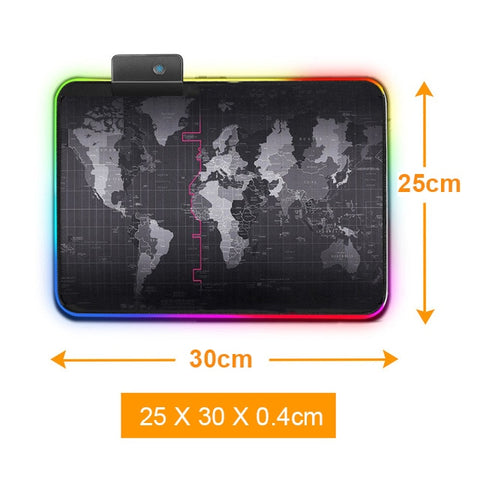 Image of Large Mouse Pad Gamer RGB World Map.