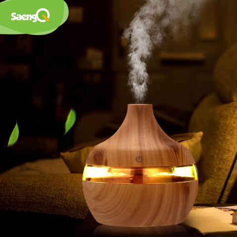 Image of Aroma Oil Diffuser Ultrasonic Wood Grain Air Humidifier.