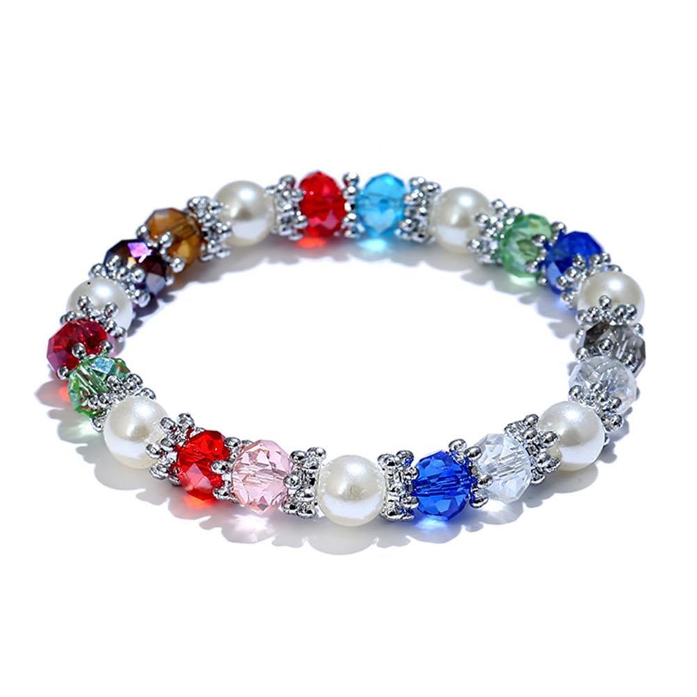 Rhinestone Faux Pearl Charm Bracelets.