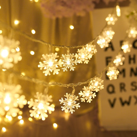 Image of LED Snowflakes String Lights.