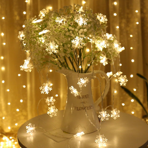 Image of LED Snowflakes String Lights.