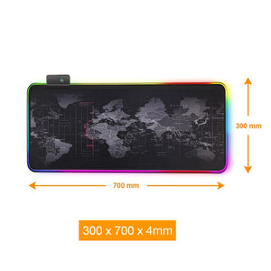 Large Mouse Pad Gamer RGB World Map.