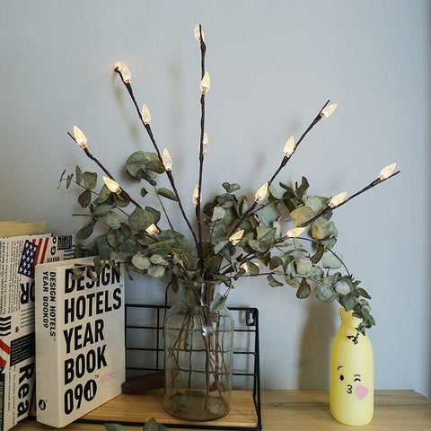 Image of Led Simulation Orchid Branch Lights Tree Table Lamp.