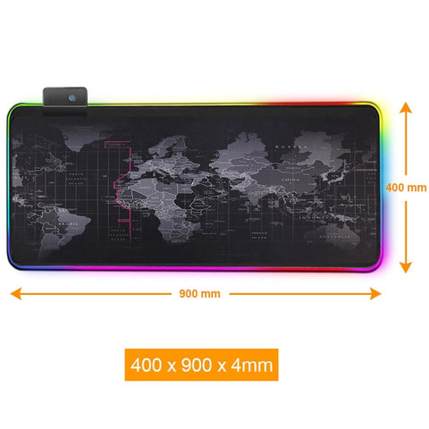Image of Large Mouse Pad Gamer RGB World Map.