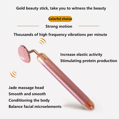 Image of Electric Rose Quartz Roller Slimming Face Massager.