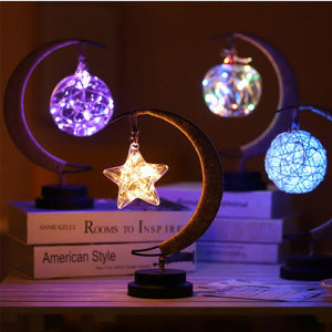 LED Hand Made Moon Stars Gift Lamp Sleeping Light