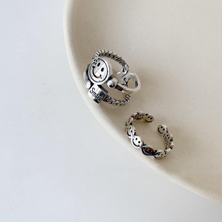 Vintage Smiling Face Finger Rings.