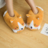 Cute shiba Inu warm plush slippers.