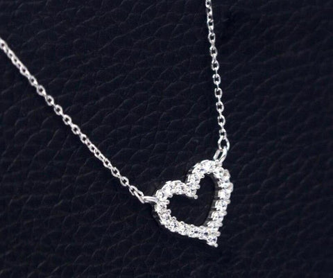 Image of Sterling Silver Love Heart Necklaces.