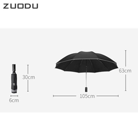 Image of LED Windproof Reverse Folding Umbrella.