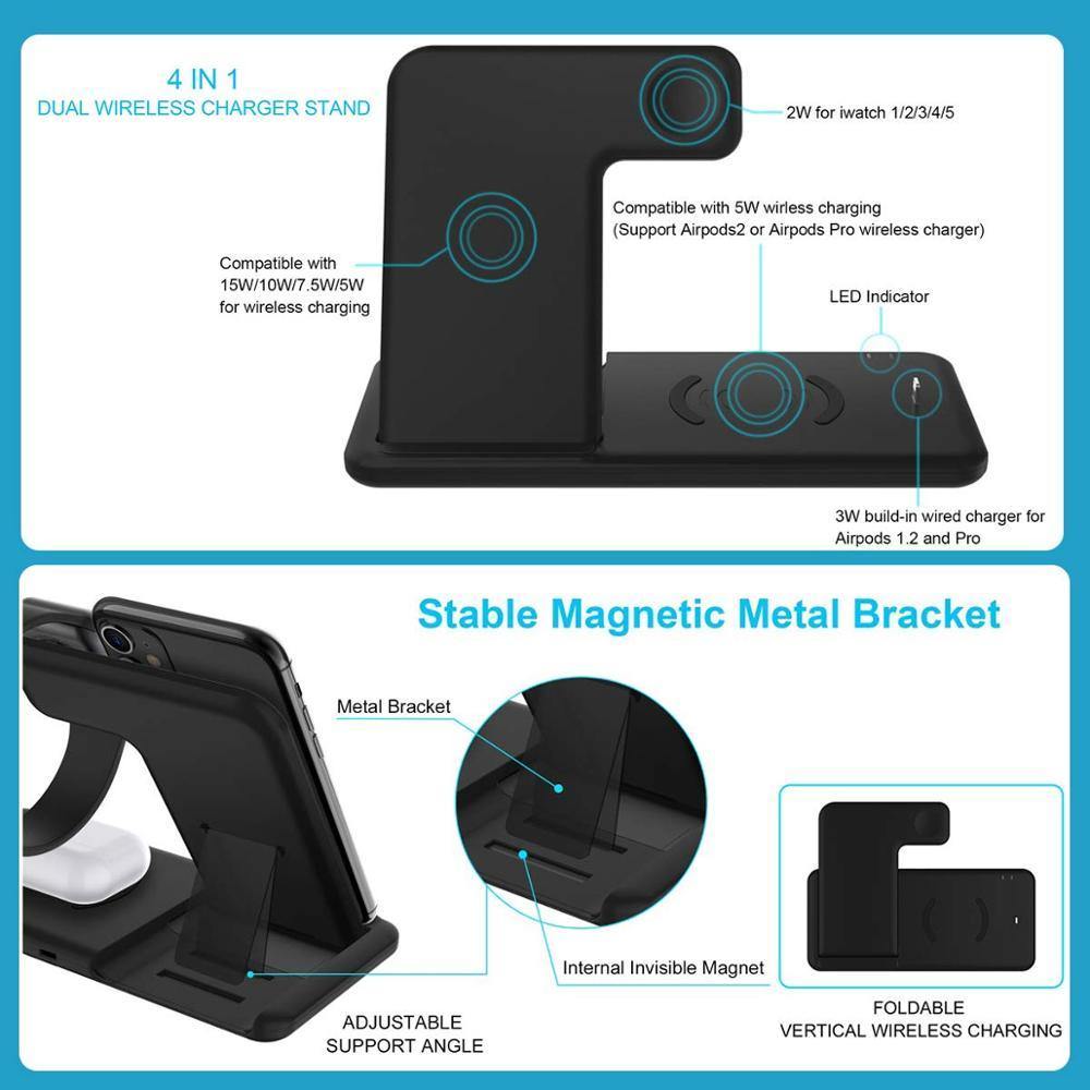 15W Qi Fast Wireless Charger Stand For iPhone.