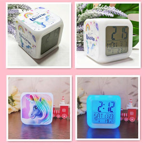 Unicorn Alarm Clock 7 Colours Changing Led Night Light.