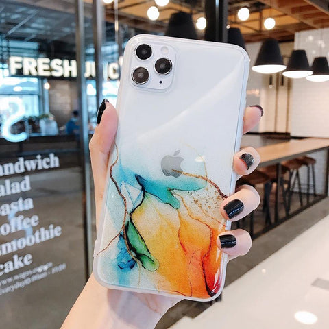 Image of Vintage Colorful Marble Phone Case For iPhone 12 11 Pro Max.