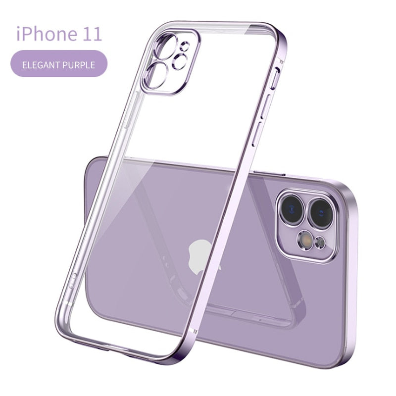 New Square Plating Soft Case For iPhone 11