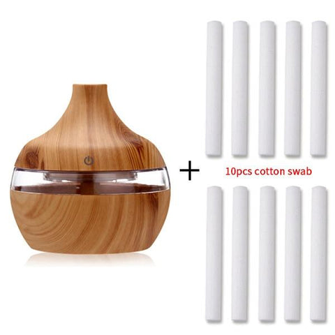 Image of Aroma Oil Diffuser Ultrasonic Wood Grain Air Humidifier.