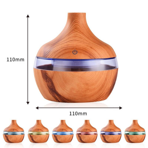 Image of Aroma Oil Diffuser Ultrasonic Wood Grain Air Humidifier.