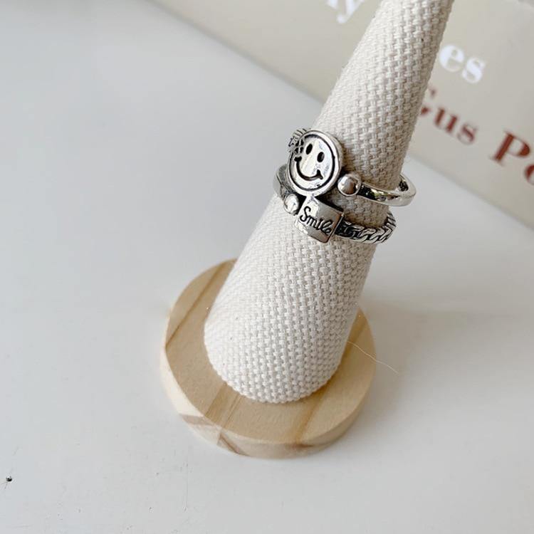 Vintage Smiling Face Finger Rings.