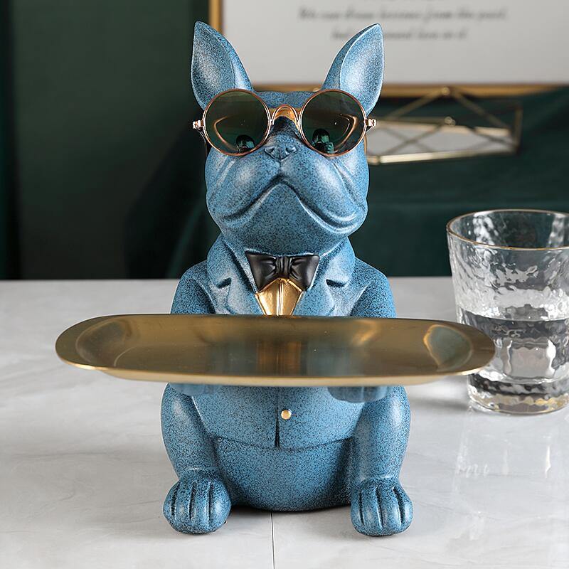 Home Room Decor Figurine Cool Bulldog Sculpture Table Decoration.