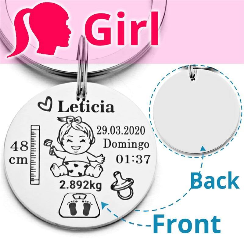 Lovely Personalized Baby Boys Girls Keychain Name.