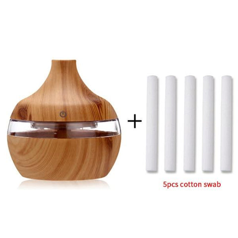 Image of Aroma Oil Diffuser Ultrasonic Wood Grain Air Humidifier.