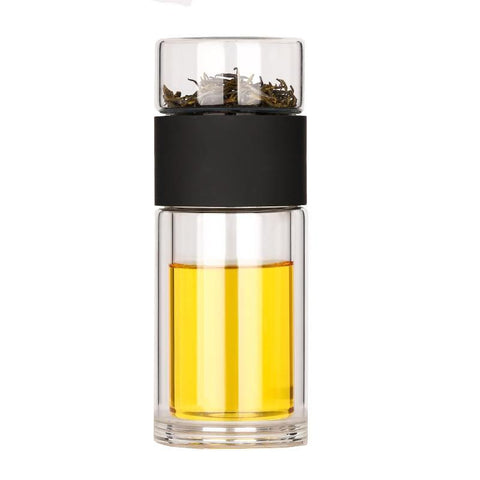 Image of Tea Infuser Filter Double Wall Glass Sport Water Portable High-temperature Transparent.