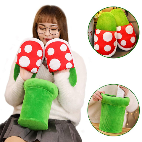 Image of Cute mario piranha plant slippers decoration 