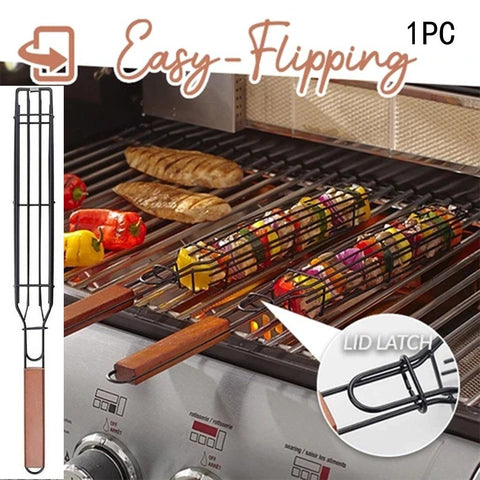 Image of Portable BBQ Grilling Basket Stainless Steel.