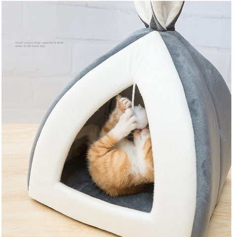 Image of Pet Cat House Bed Indoor Kitten mat Warm.
