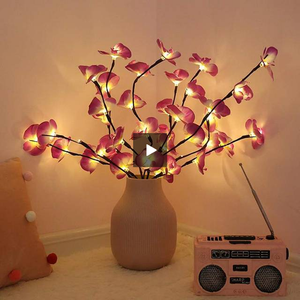 Led Simulation Orchid Branch Lights Tree Table Lamp.