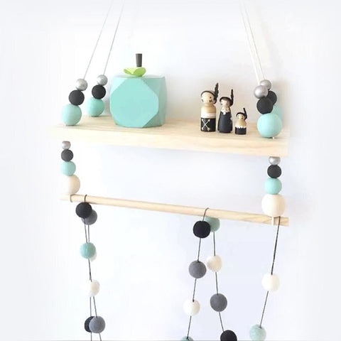 Image of Wooden Beads Wall Decoration Display Rack
