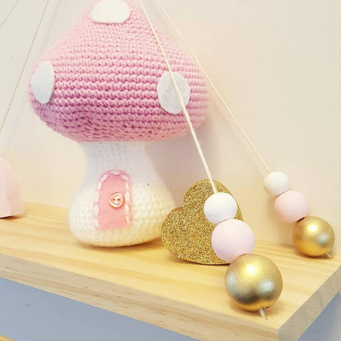 Image of Wooden Beads Wall Decoration Display Rack