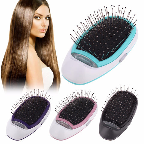 Image of Portable Electric Ionic Hairbrush.