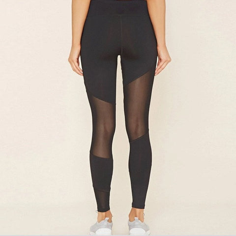 Image of Polyester Leggings Black Yoga Pants.