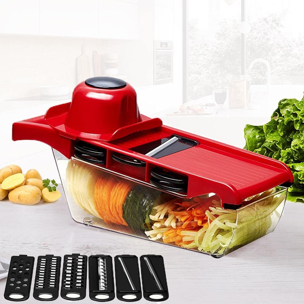 Mandoline Slicer Vegetable Cutter with Stainless Steel Blade.